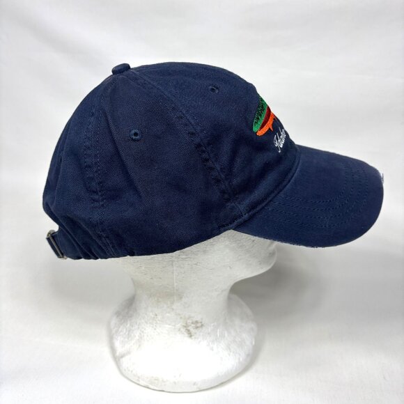 Simms Fishing Idaho Angler Blue Embroidered Trout Distressed Strapback Cap Hat - Picture 4 of 7